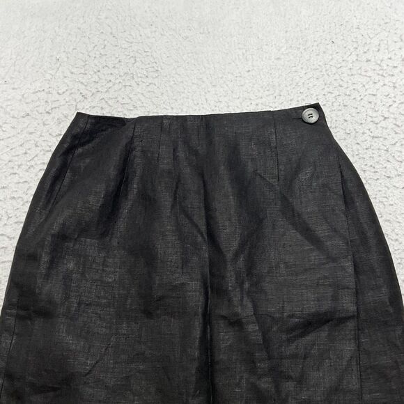 Vintage Ann Taylor Studio Women's 4 Pure Linen Pencil Skirt Black Made in USA - Picture 2 of 11